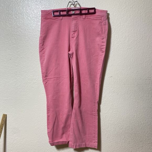 Paige Colette High Waist Slim Crop Flare Jeans Pink Stretch Soft Pockets Size 32 - Picture 3 of 10